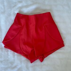 Finders Keepers Vibrant Blood Orange High-Waisted Shorts
